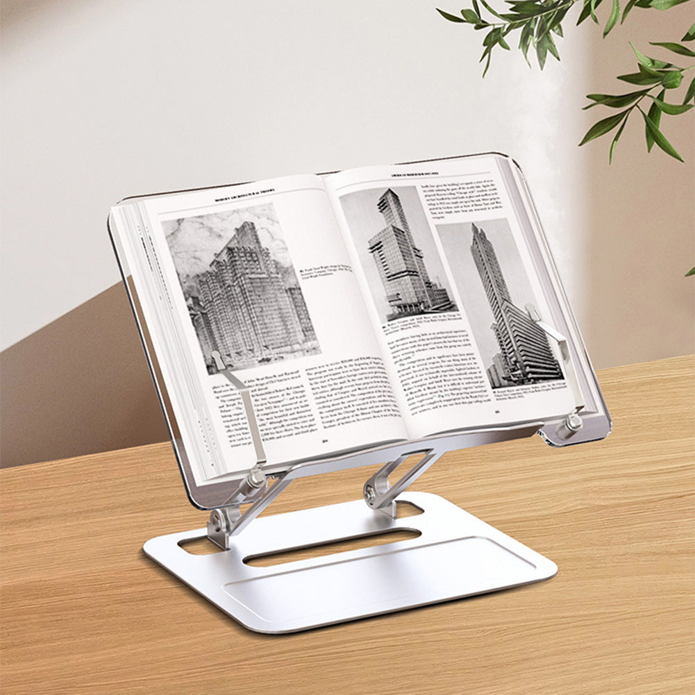 Book Stand For Reading Height Adjustable Book Holder Hands Free Folding Reading Stand Aluminium Alloy Base For Displaying Cookbook Sheet Music Laptop Black (acrylic aluminum base)