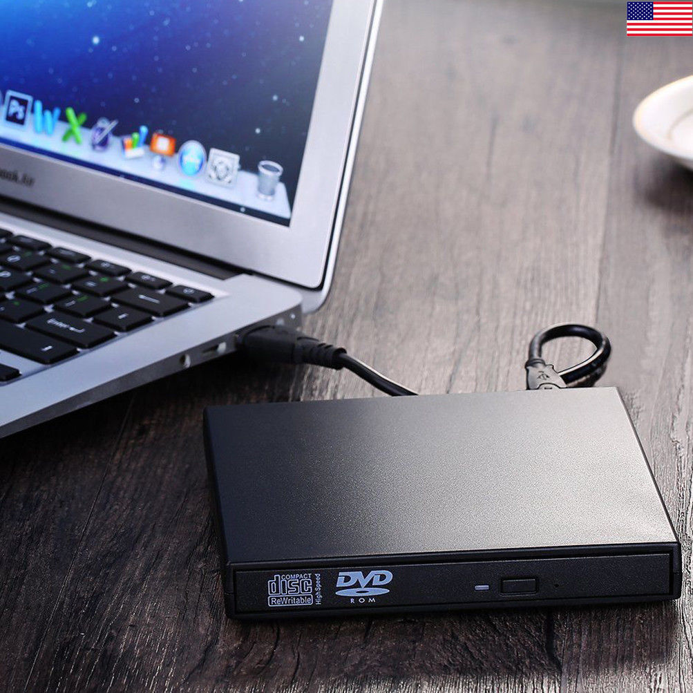 USB External Dvd Cd Rw Disc Burner Combo Drive Reader for Windows 98/8/10 Laptop PC Silver