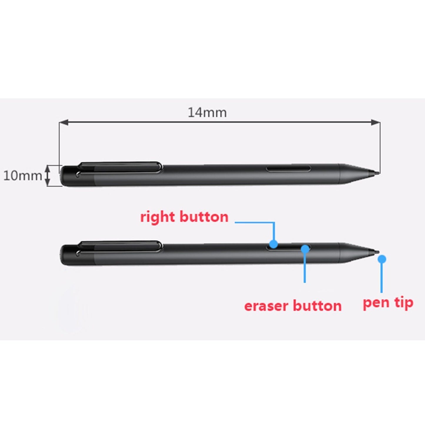 Surface Smart Stylus Pen for Microsoft Surface 3 Pro 5,4,3, Go, Book, Laptop Silver