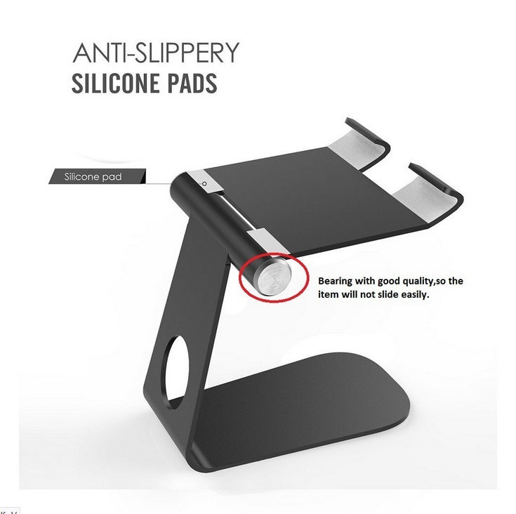 270 Rotatable Foldable Aluminum Alloy Desktop Holder Tablet Stand for Samsung Galaxy Tab Pro S iPad Pro10.5 9.7" 12.9'' iPad Air Surface Pro 4 Kiosk POS Stand Silver