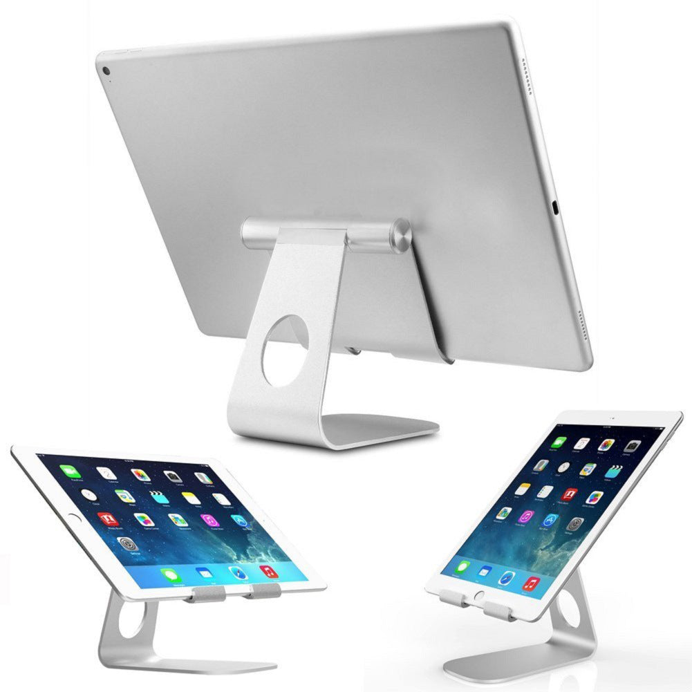 270 Rotatable Foldable Aluminum Alloy Desktop Holder Tablet Stand for Samsung Galaxy Tab Pro S iPad Pro10.5 9.7" 12.9'' iPad Air Surface Pro 4 Kiosk POS Stand Silver