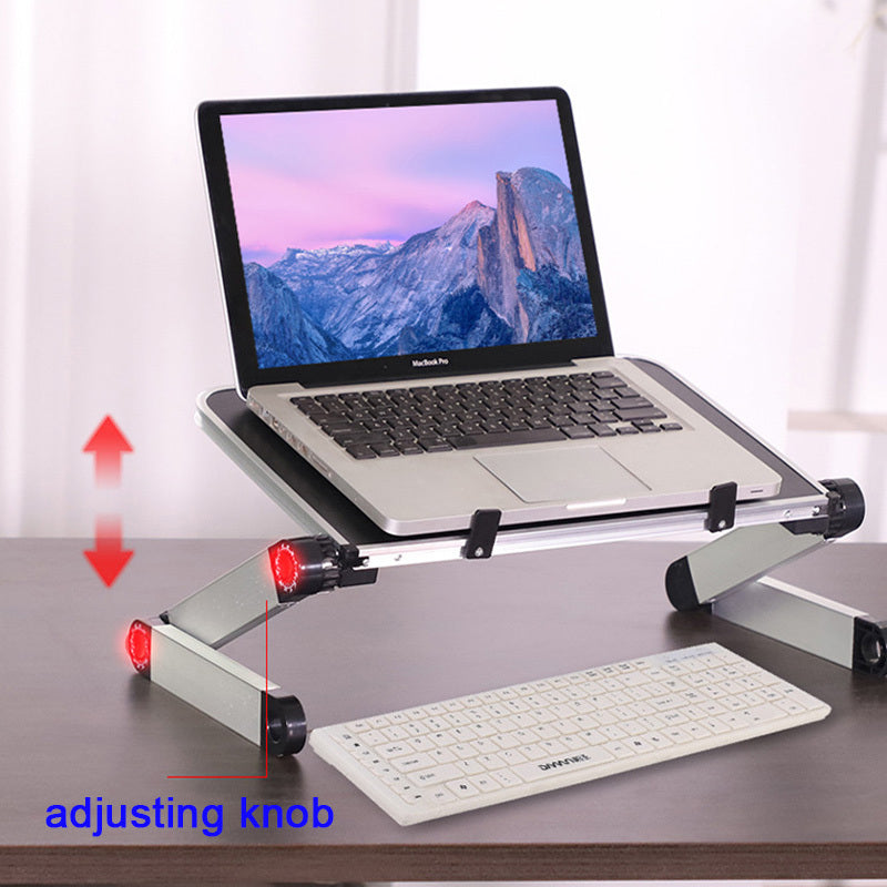 Aluminum Alloy Laptop Portable Foldable Adjustable Laptop Desk Computer Table Stand Tray Notebook PC Folding Desk Table Standard white