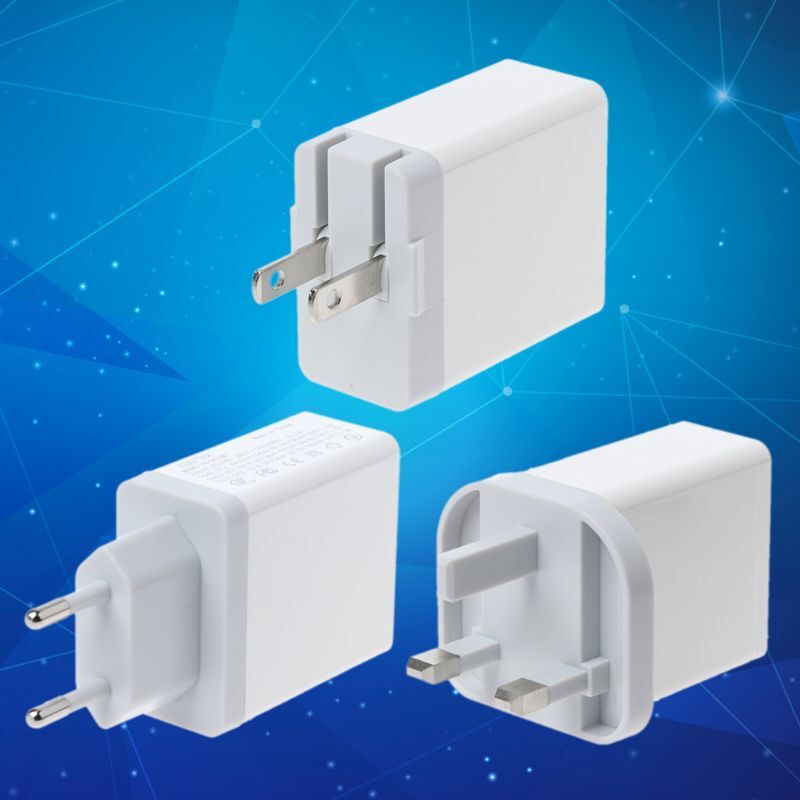 3-in-1 QC 3.0 Type C PD Dual USB Fast Charger Power Adapter for Samsung Huawei IOS Phone Tablet