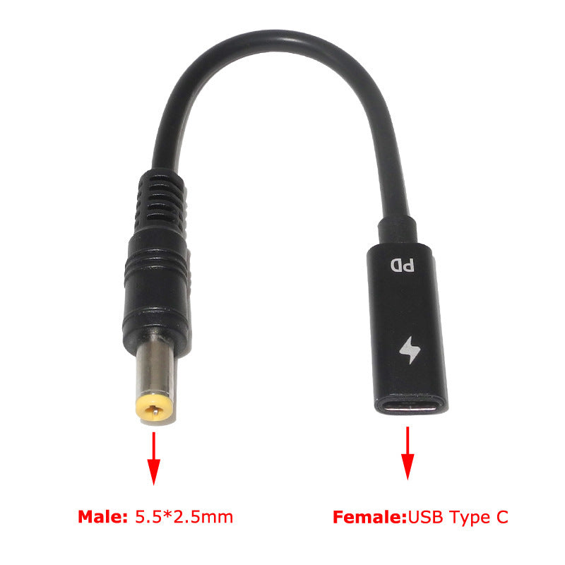 USB 3.1 Type C USB Female to DC 7.9*5.0mm 4.0*1.35 5.5*2.5 2.1 Square Male Charger Adapter for Lenovo PD 4.0*1.7mm