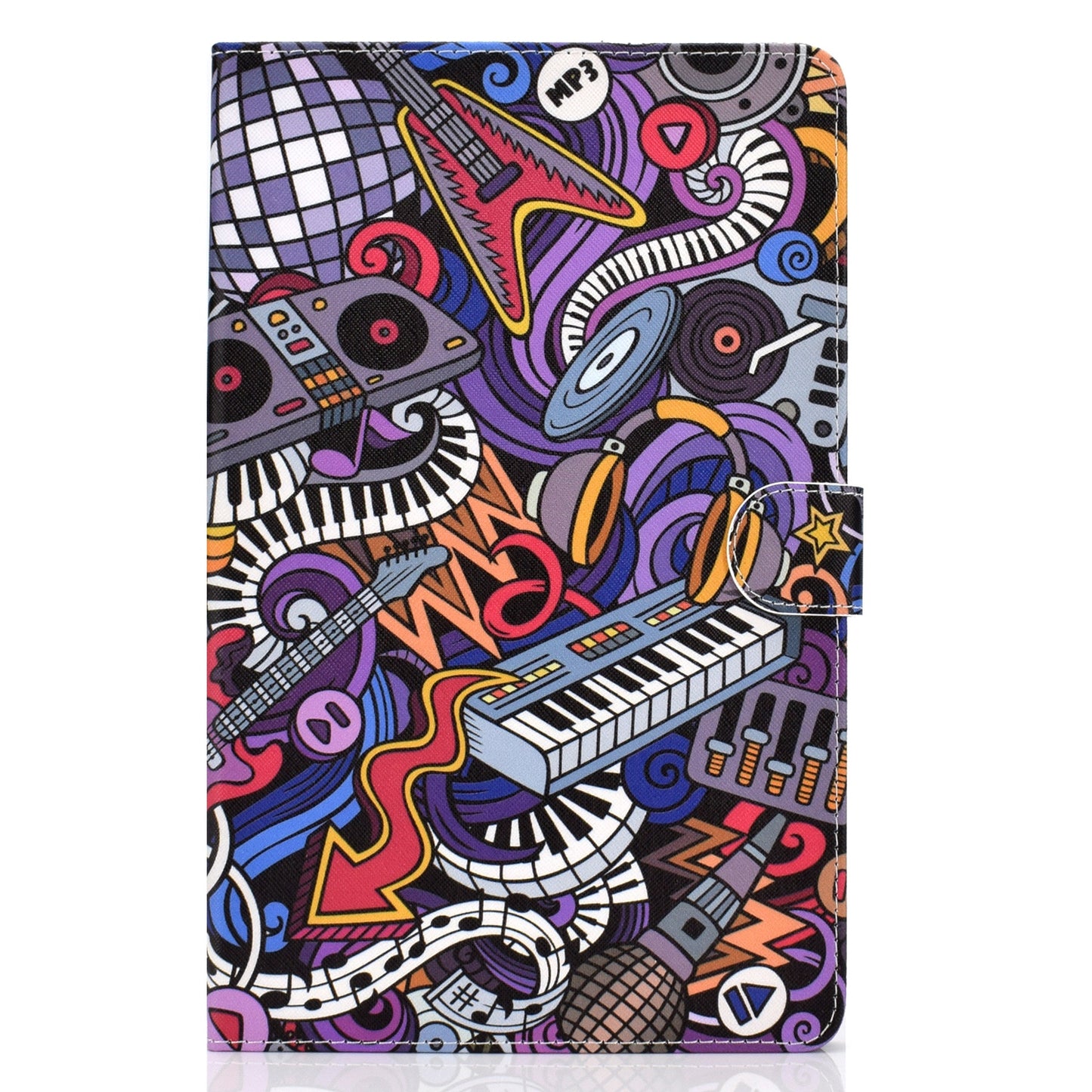 For Samsung T580 PU Laptop Protective Case with Front Snap Color Painted Smart Stay Cover  Graffiti