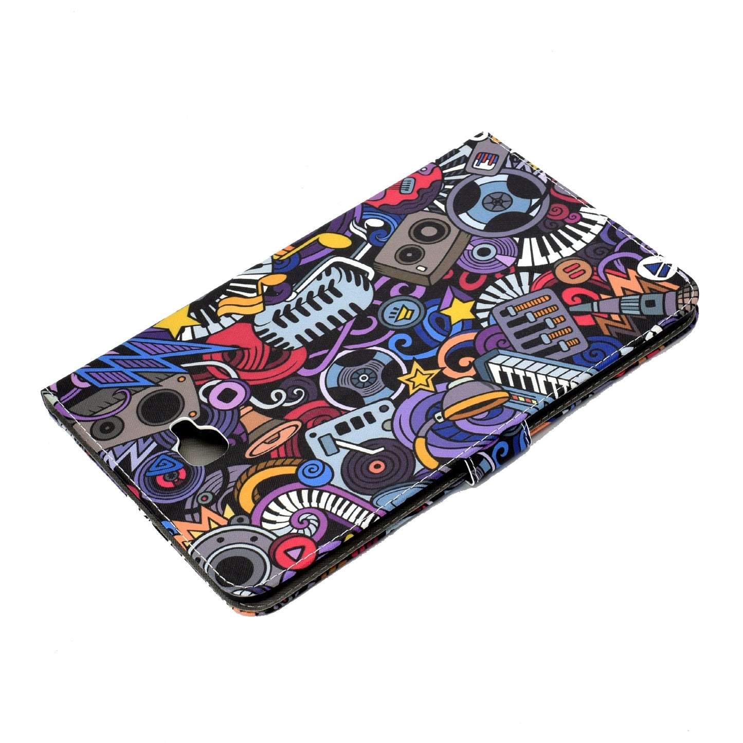 For Samsung T580 PU Laptop Protective Case with Front Snap Color Painted Smart Stay Cover  Graffiti