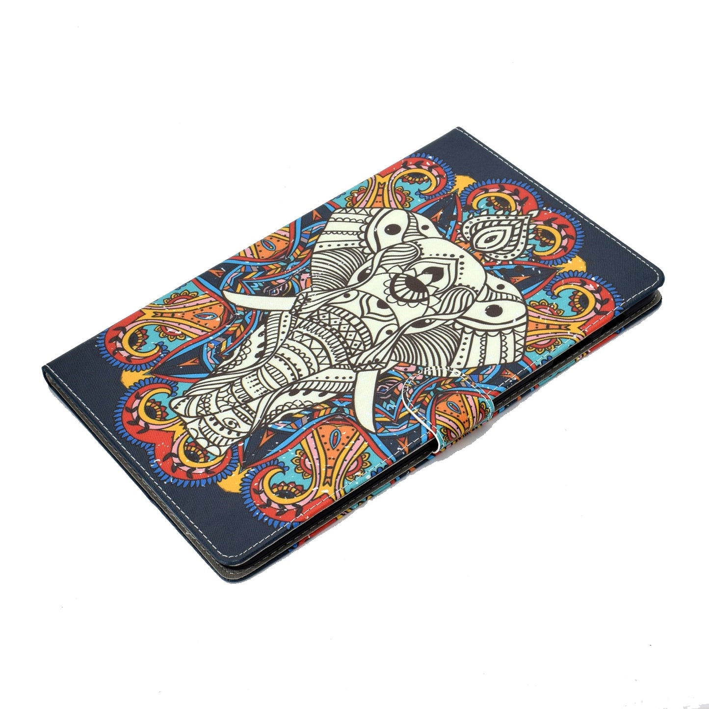 For Samsung T590 Laptop Protective Case Color Painted Smart Stay PU Cover with Front Snap Fun elephant