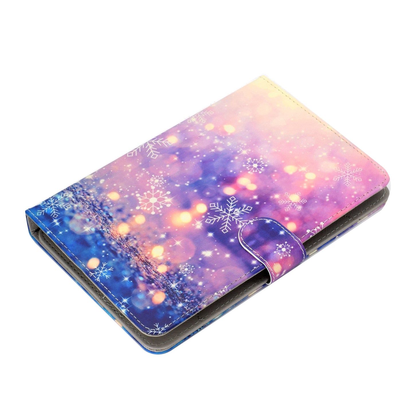 Universal Laptop Protective Cover Color Painted 8 Inches PU Case with Front Snap Purple quicksand