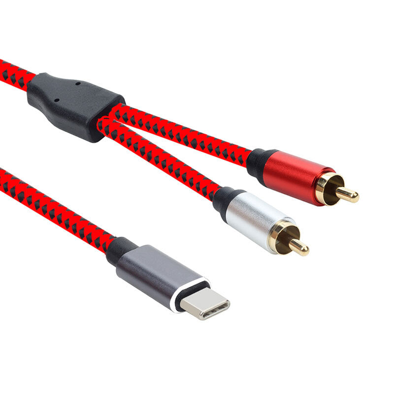 USB C RCA Audio Cable Type-C to 2 RCA Cable for Phone Home PC Computer 1 meter