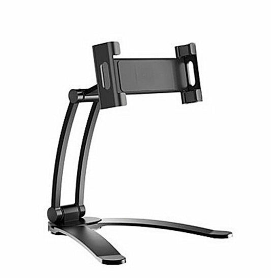 2 in 1 Flexible Lazy Bracket Pull-Up Desktop/Wall Cell Phone Tablet Holder Stand Adjustable Mount black