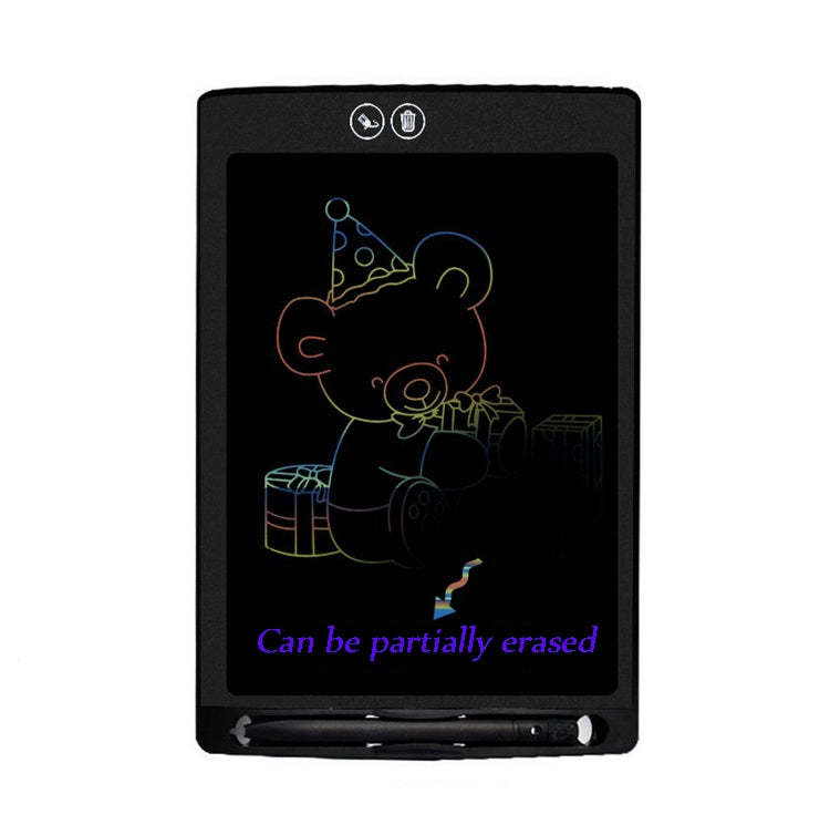 12inch Color Partially Erasable Lcd Writing Board With 6pcs Copy Card Set black