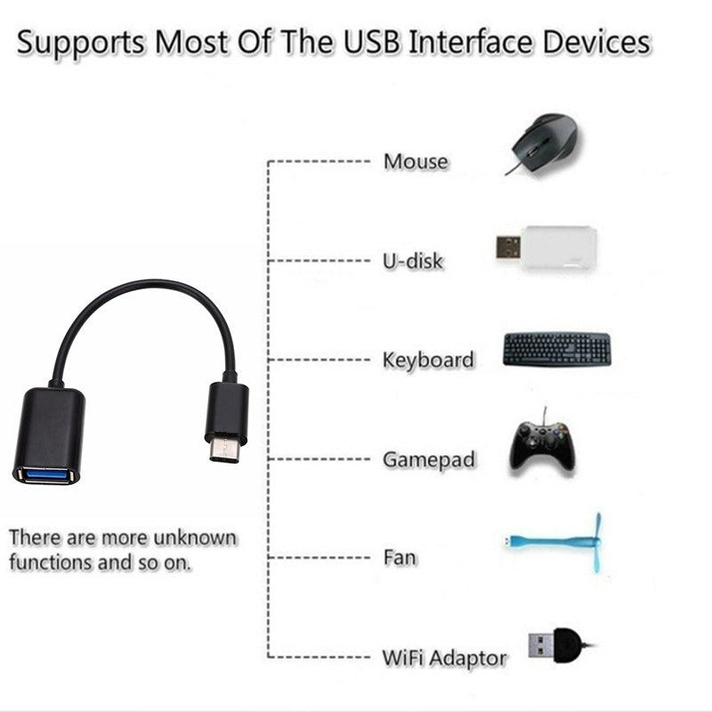 Type-C To OTG Adapter Cable Mouse Keyboard OTG Adapter Usb Adapter Converters Black