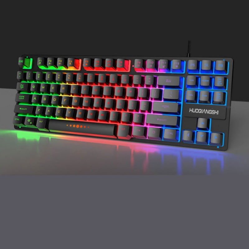 Backlight  Keyboard Laptop Computer Office Typing Wired External USB Portable Membrane 87 Keys Gaming Keyboard Black