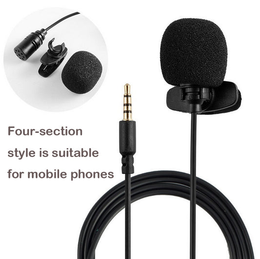 Mini Mic  Microphone Hands Free Clip On Microphone Audio Mic For Computer Laptop Phone Lound Speaker 4-section mobile phone