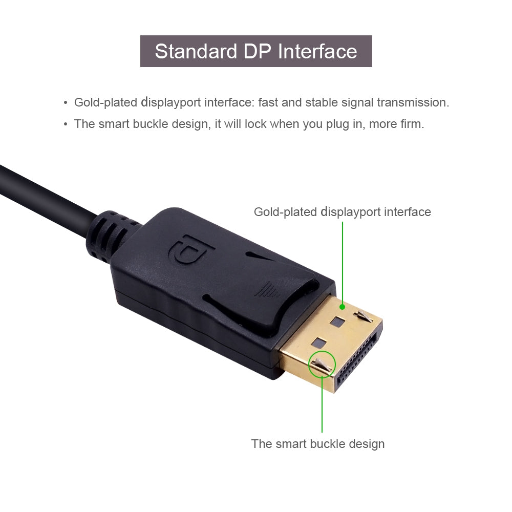 DP  To  VGA  Adapter  Cable Male To Female Converter For Pc Computer Laptop Hd Tv Monitor Projector Black