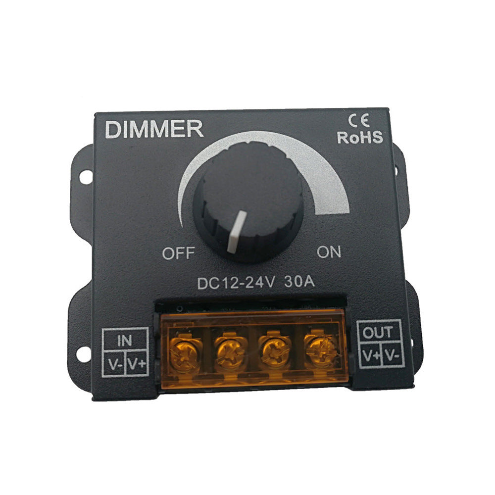 12v 24v Led  Dimmer  Switch 30a 360w Regulator Adjustable Controller Soft Stable Pwm Digital Dimming For Led Light Bar Led Dimmer Black