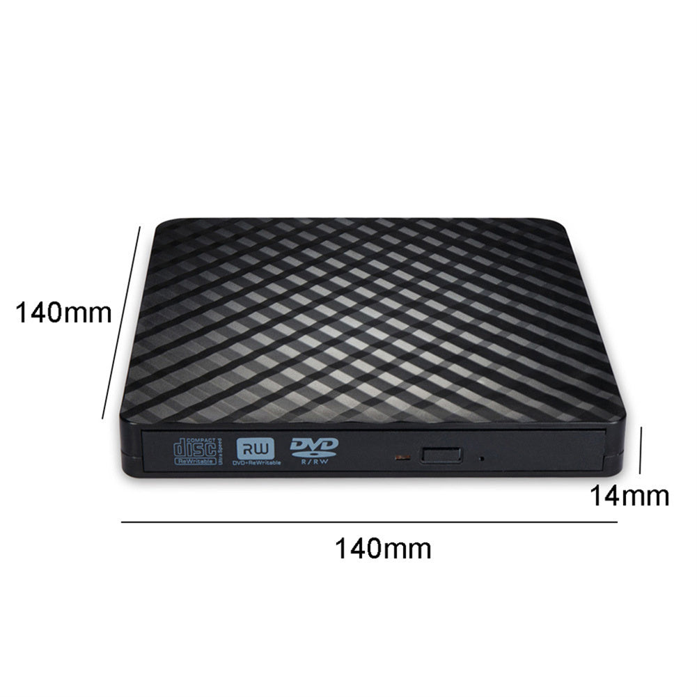 Portable Optical  Drive External Usb 3.0 Dvd Rw Cd Burner Reader Player Tray Compatible For Pc Laptop Black