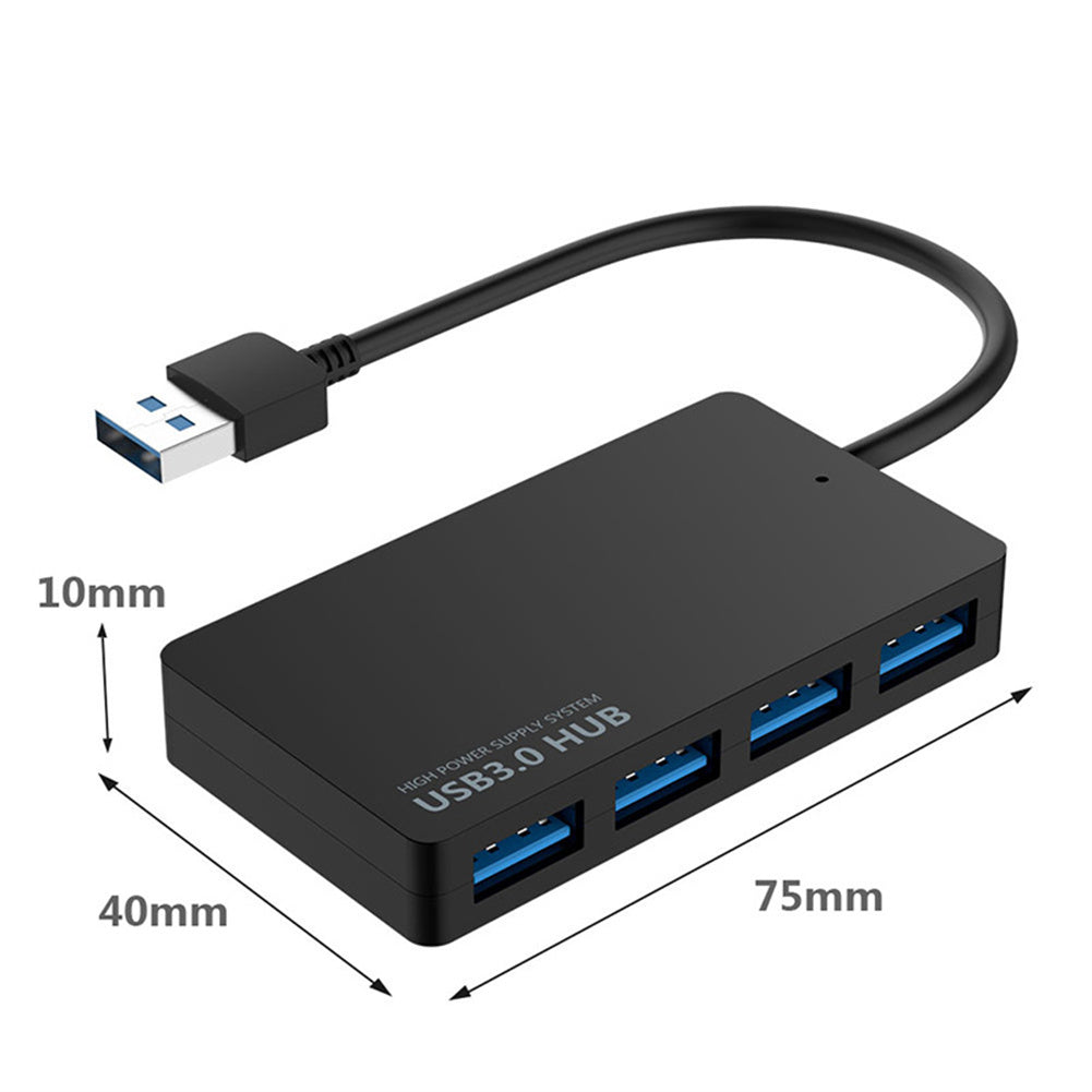 High-speed Usb 3.0 Hub Multi Usb Splitter 4-port Multiple Expander Adapter Computer Accessories For Laptop Pc black