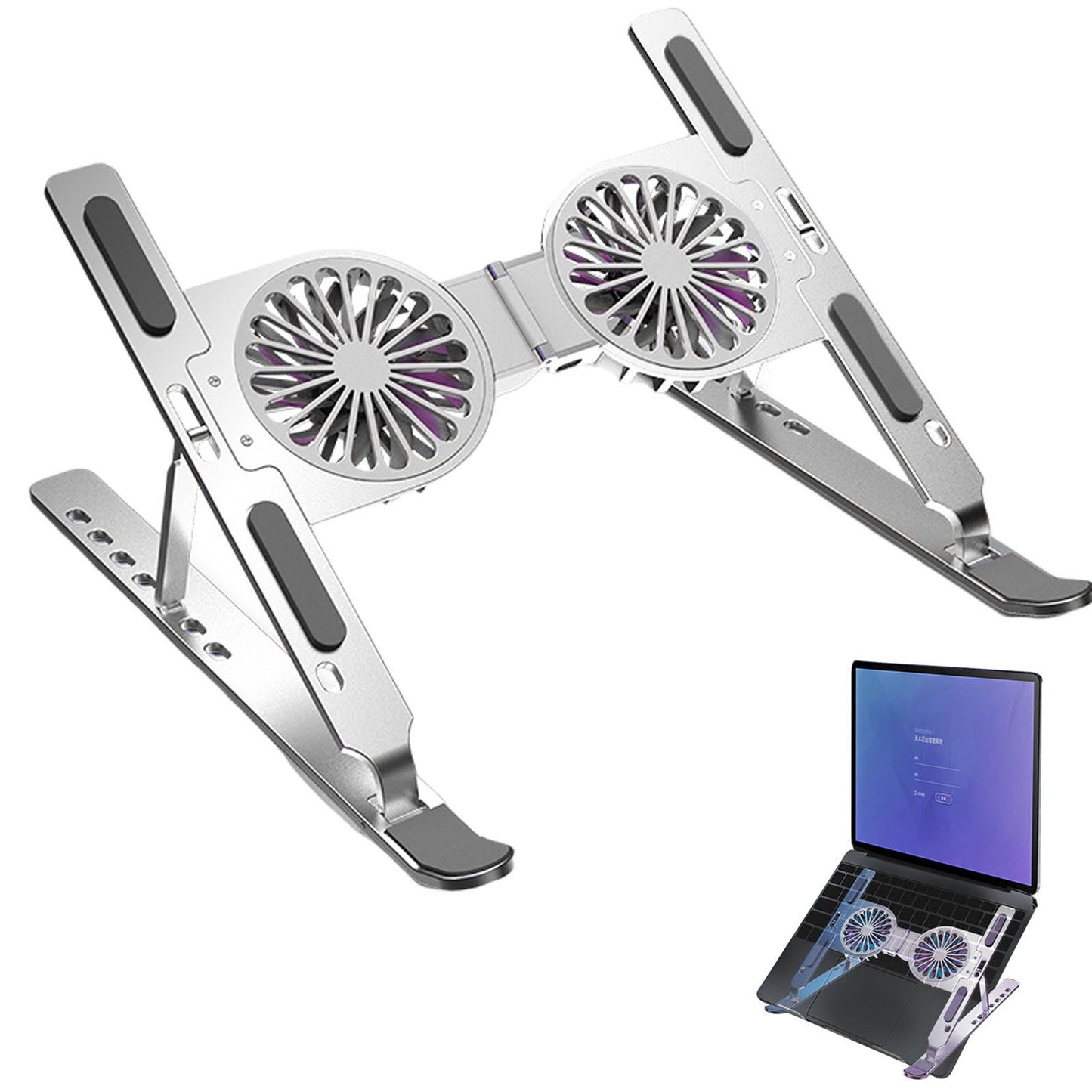 C9 Laptop Stand Foldable Bracket with Cooling Fan Air Cooling Heat Dissipation Adjustable