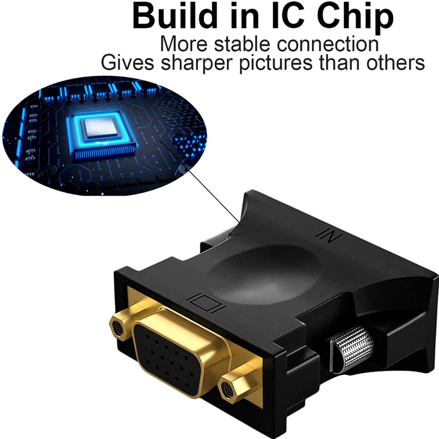 Dvi To Vga Adapter Digital HD Dvi 24+1 To Vga Adapter Conversion Head Computer To Monitor Converter 100mb/s Black