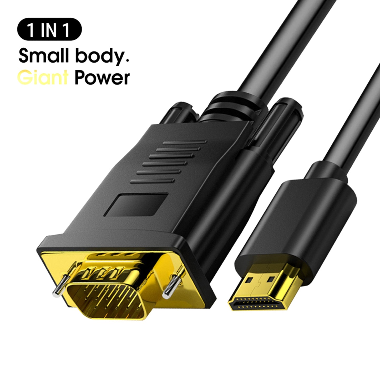 Hd 1080p High-speed Hdmi Male To Vga Male Cable Converter Adapter One-way For Dvd Hdtv Pc Desktop Monitor 1 meter