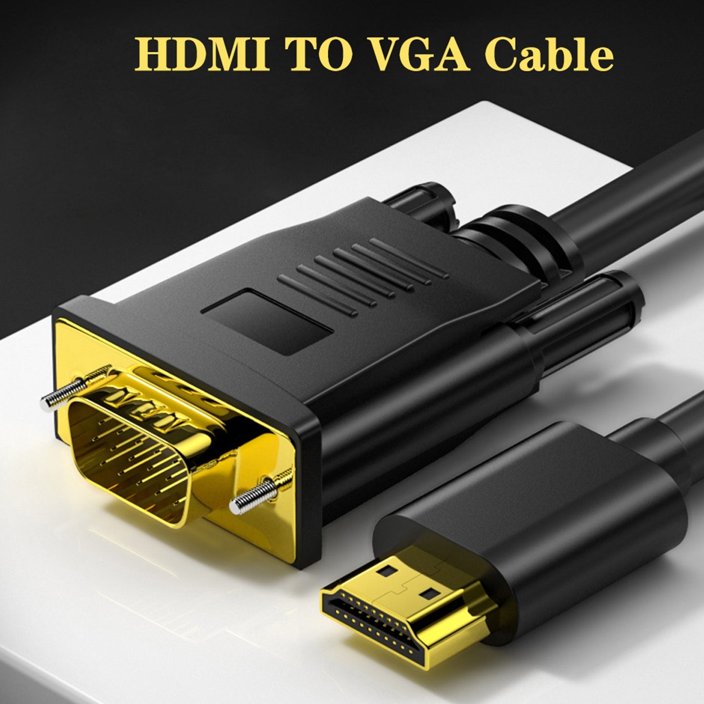 Hd 1080p High-speed Hdmi Male To Vga Male Cable Converter Adapter One-way For Dvd Hdtv Pc Desktop Monitor 1 meter