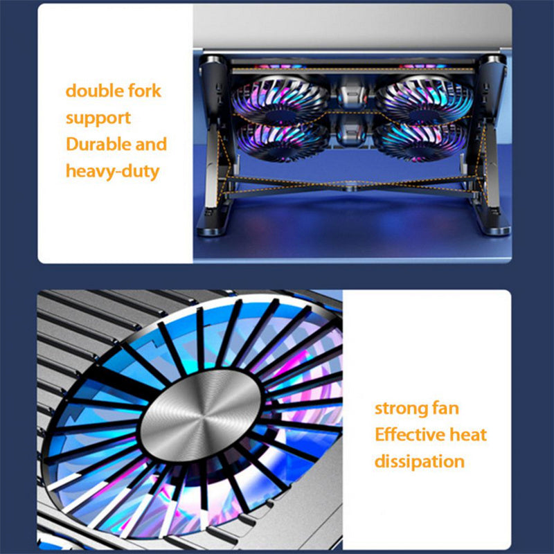 Foldable Laptop Holder Stand Cooling Pad Table Bracket with Radiator Silent Fan 4 fan models