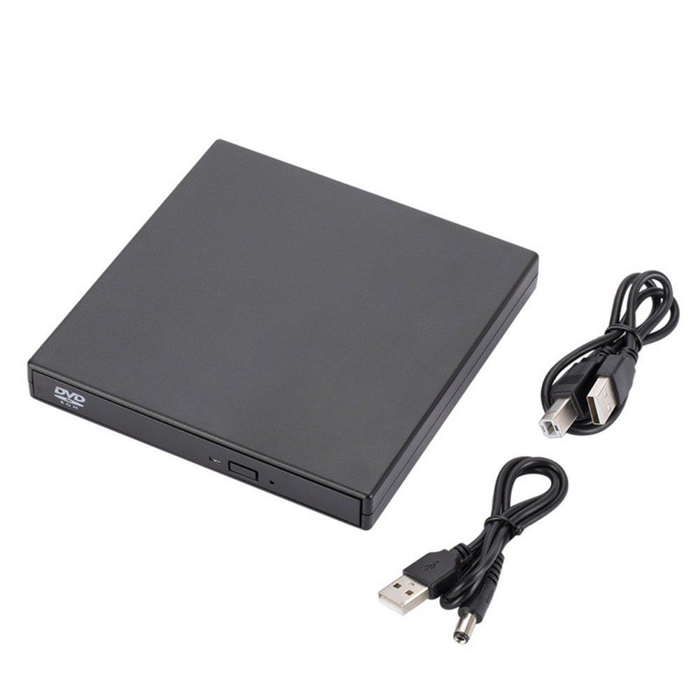 Slim External Optical Drive Usb 2.0 Dvd Player CD-RW Burner Compatible for Macbook Laptop Desktop Pc Black