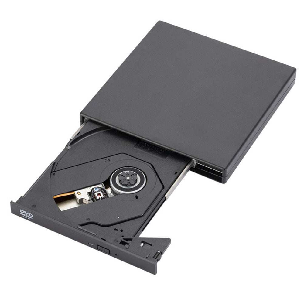 Slim External Optical Drive Usb 2.0 Dvd Player CD-RW Burner Compatible for Macbook Laptop Desktop Pc Black