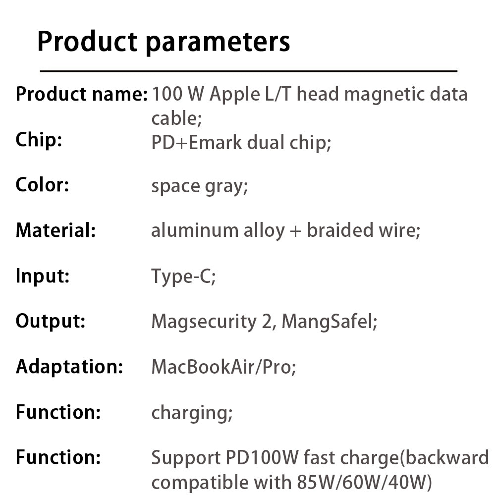 Magnetic Data Cable Type-c Charging Converter Pd Adapter Cable Compatible For Ios Magsafe Laptop silver + white 2nd generation T head