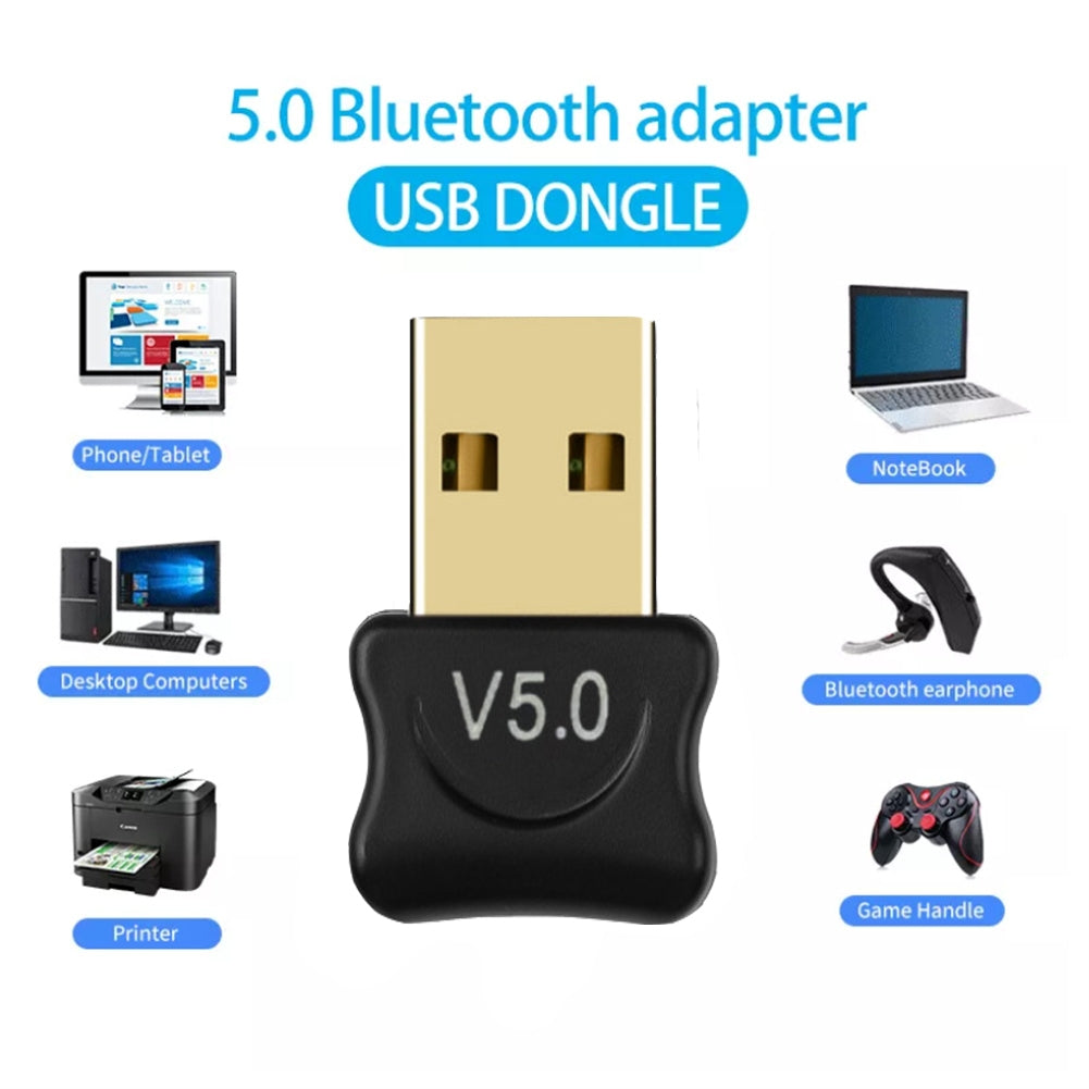 V5.0 Wireless Usb Bluetooth 5.0 Adapter Desktop Computer Audio Receiver Transmitter Csr Adapter Black