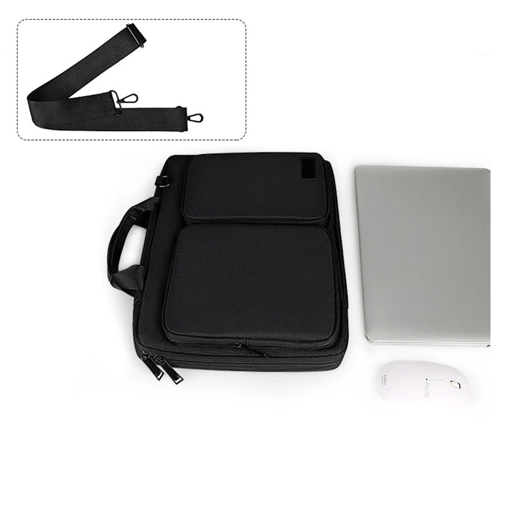 Men Women Laptop Bag Large Capacity Briefcase Shoulder Bag Compatible For Macbook Pro 13 14 15.4 (with Shoulder Strap) black 14.1-15.4 inches