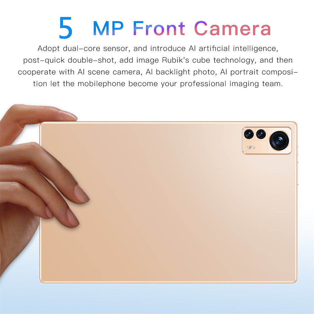 X12 Smart Tablet 10.1-inch HD Capacitive Touch Screen 5000mah Battery Wifi Tablets Gold EU Plug