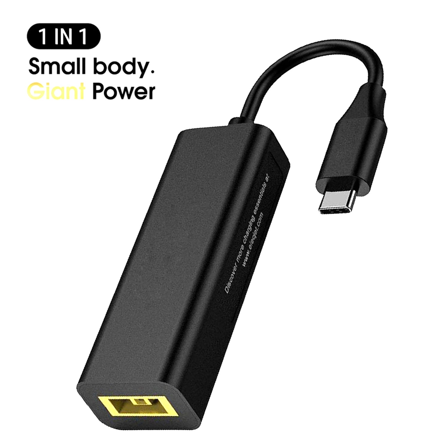 Laptop Pd Power Converter DC5.5 Female to Type-c Adapter Slim-tip Square Port 7.9 7.4 Black