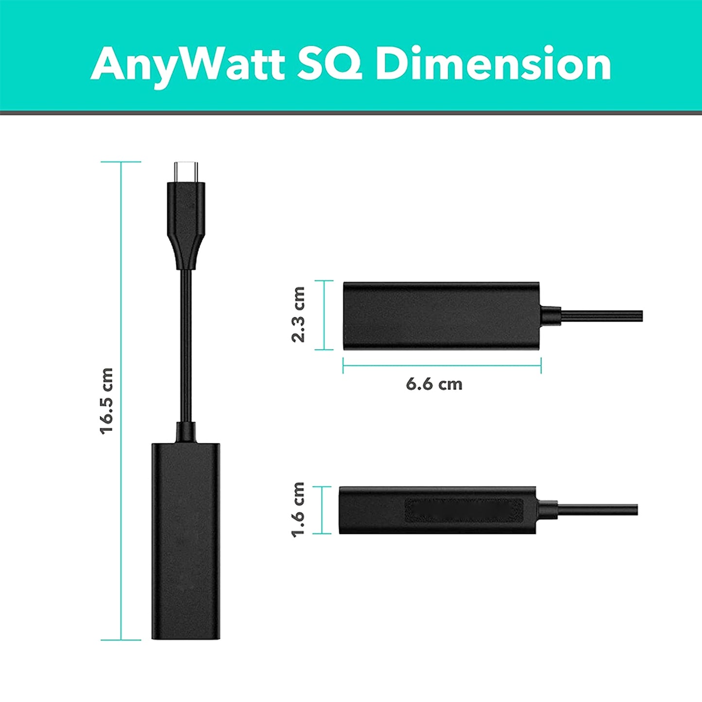 Laptop Pd Power Converter DC5.5 Female to Type-c Adapter Slim-tip Square Port 7.9 7.4 Black