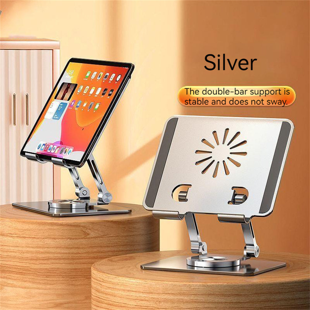 Desktop Tablet Mobile Phone Bracket 360-degree Rotating Multi-angle Height Adjustable Foldable Holder Gray