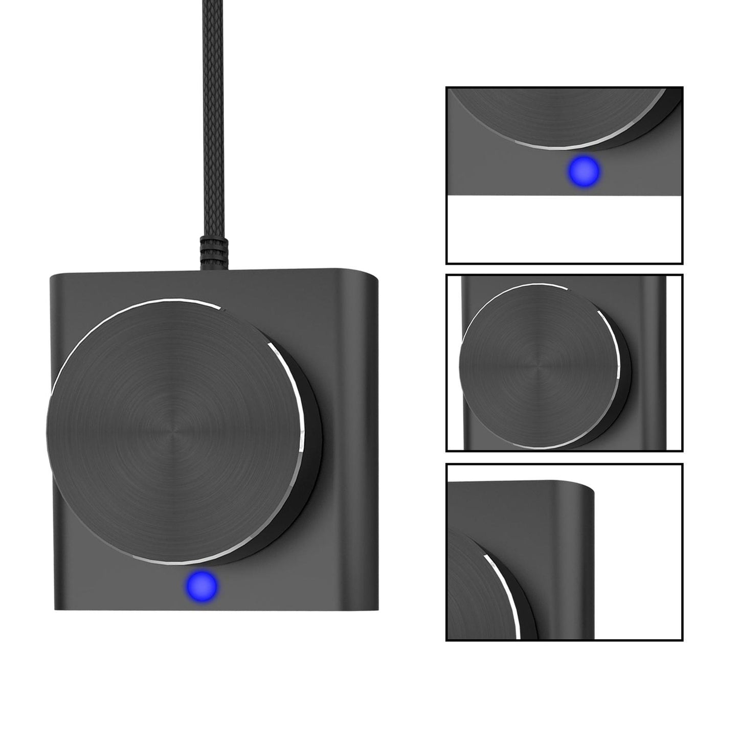 Usb Computer Volume Controller Regulator Multimedia Audio Wire Adjuster Plug-Play Speaker Horn Knob Switch Black