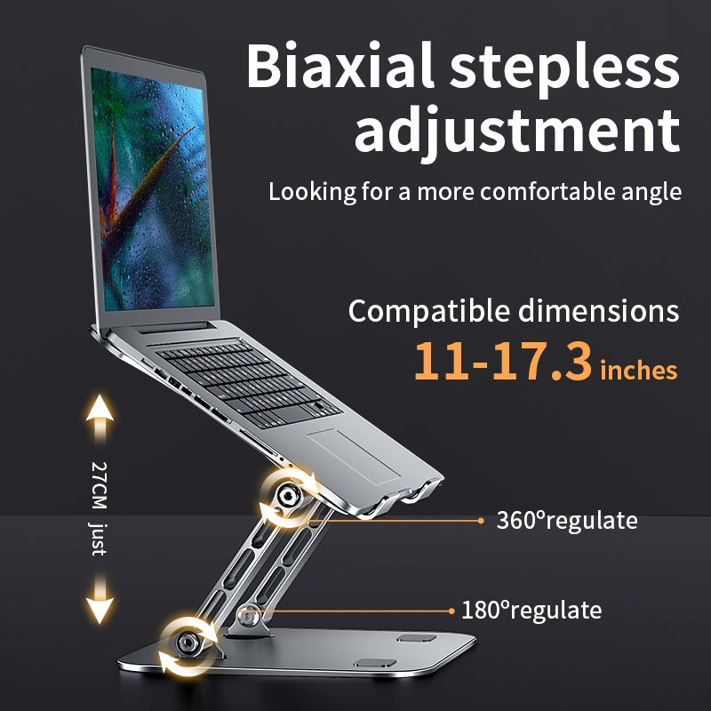 Laptop Stand Adjustable Computer Riser Portable Foldable Holder Cooling Bracket Support for 10-17 Inch Laptops Grey