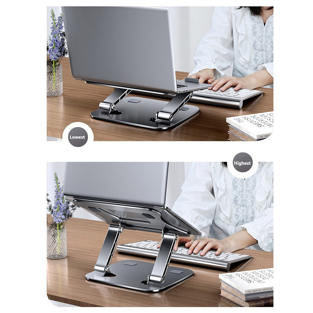 Laptop Stand Adjustable Computer Riser Portable Foldable Holder Cooling Bracket Support for 10-17 Inch Laptops Grey