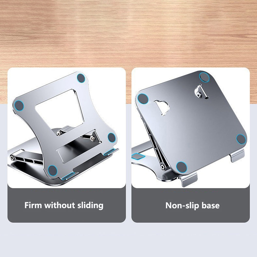 Laptop Stand Adjustable Computer Riser Portable Foldable Holder Cooling Bracket Support for 10-17 Inch Laptops Silver