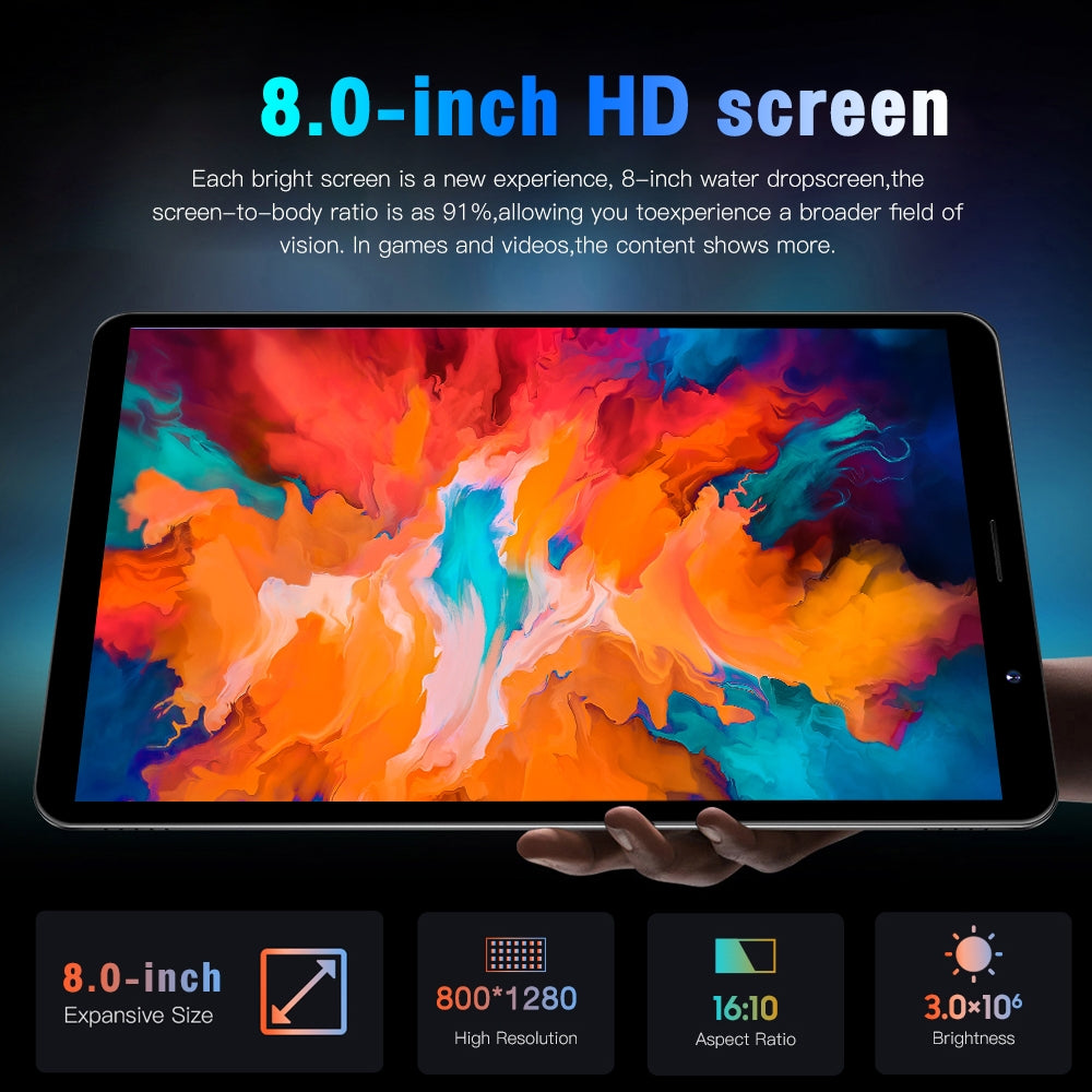 Tab14 Tablet 8-inch 1gb Ram 16gb Rom Bluetooth 4.0 3g Call Tablet 2200mah Android 5.0 Black EU Plug