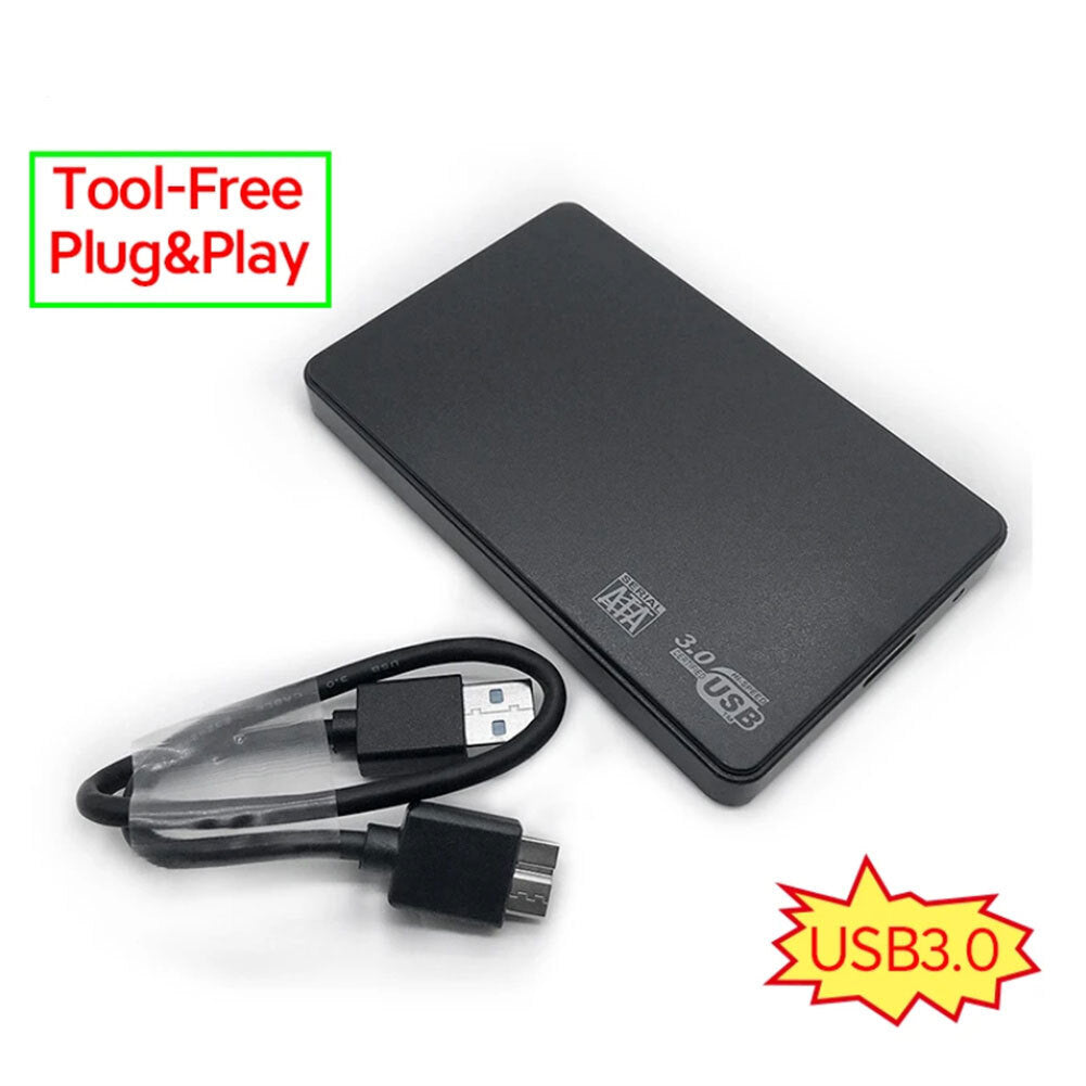 Usb 3.0 Sata External Hard Drive Case 2.5 Inch Enclosure Plug-play Caddy Hdd Ssd For Windows black