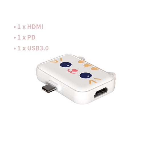 3-In-1 Usb Hub Usb3.1 Type-c Docking Station Plug-play Multi Splitter Adapter Dock For Ipad Tablet White 3A