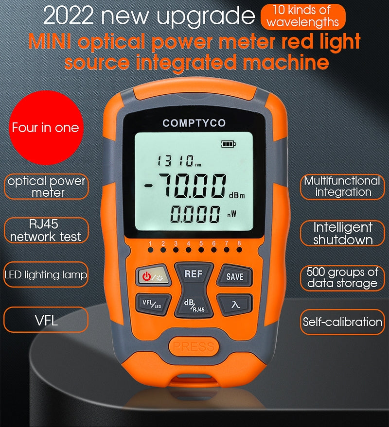 Aua-m70 10mw 4-in-1 Optical Power Meter Visual Fault Locator Network Cable Tester Vfl without Dry Batteries