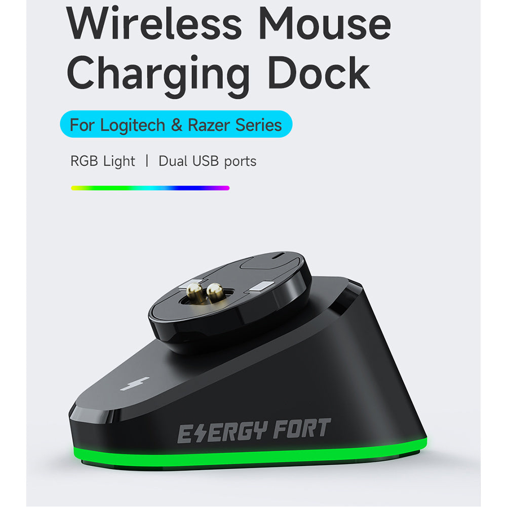 Wireless Mouse Charger for G403 G502 X Plus G703 G903 / Gpw1/2 Gaming Mouse Charging Dock Station Black