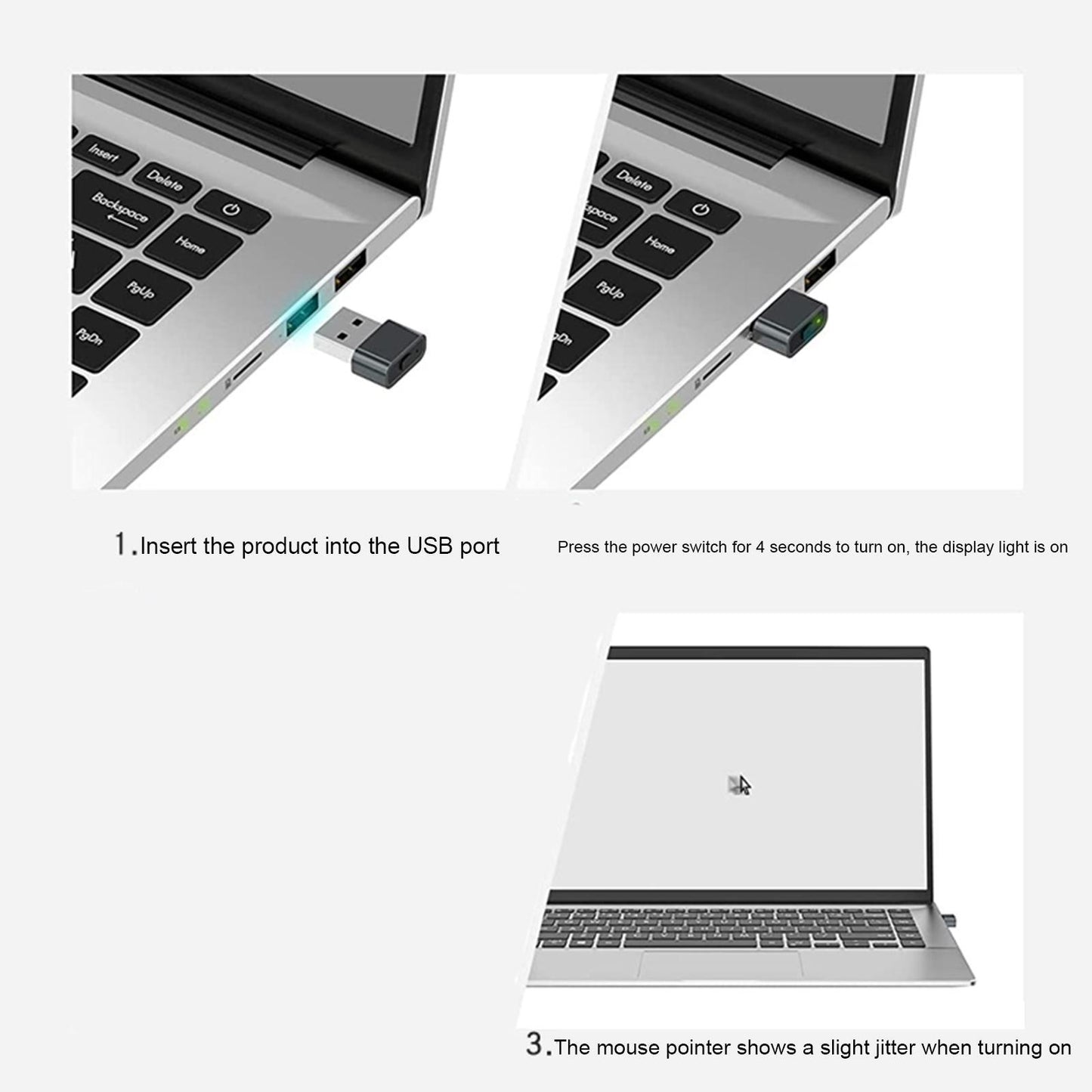 Automatically Mouse Jiggler Mover Undetectable Usb Port Shaker Simulate Mouse Movement For Computer Laptop black