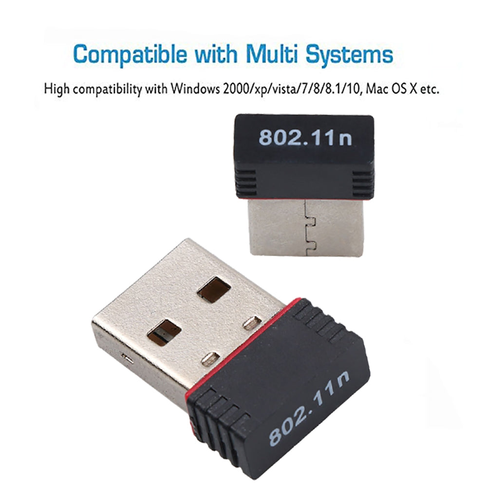 150m Usb Wifi Adapter Wireless 2.4g Network Card Mini Usb 2.0 Rtl8188 Wifi Dongle 802.11 N/g/b Lan Network Card black