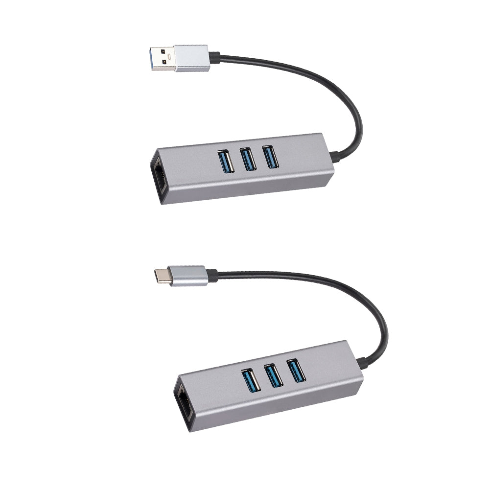 Usb3.0 to Ethernet Adapter Type-C to Rj45 Gigabit Ethernet Laptop Drive-Free Network Card 3 Port Type-C Interface