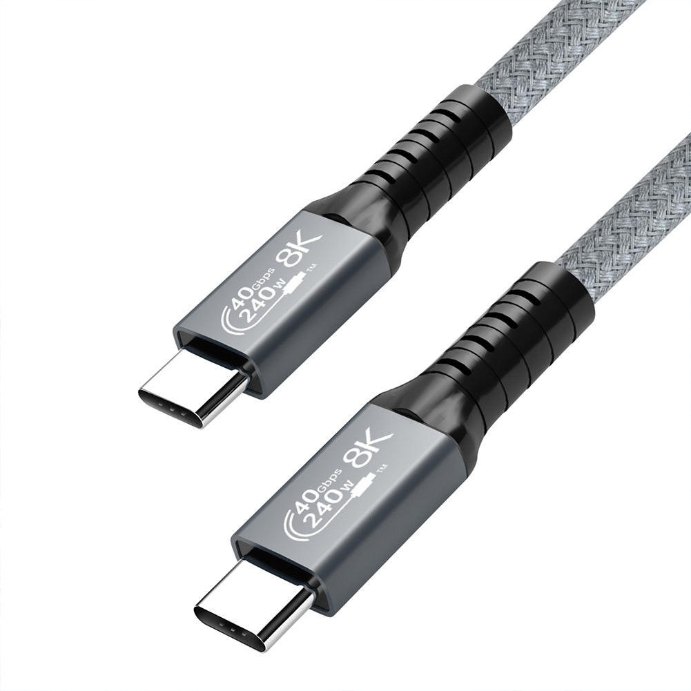 Usb 4.0 Data Cable Compatible For Thunderbolt 4 Type C Double-headed 8k Cable 40gbps Pd 240w Fast Charging Cable 1.2 meters