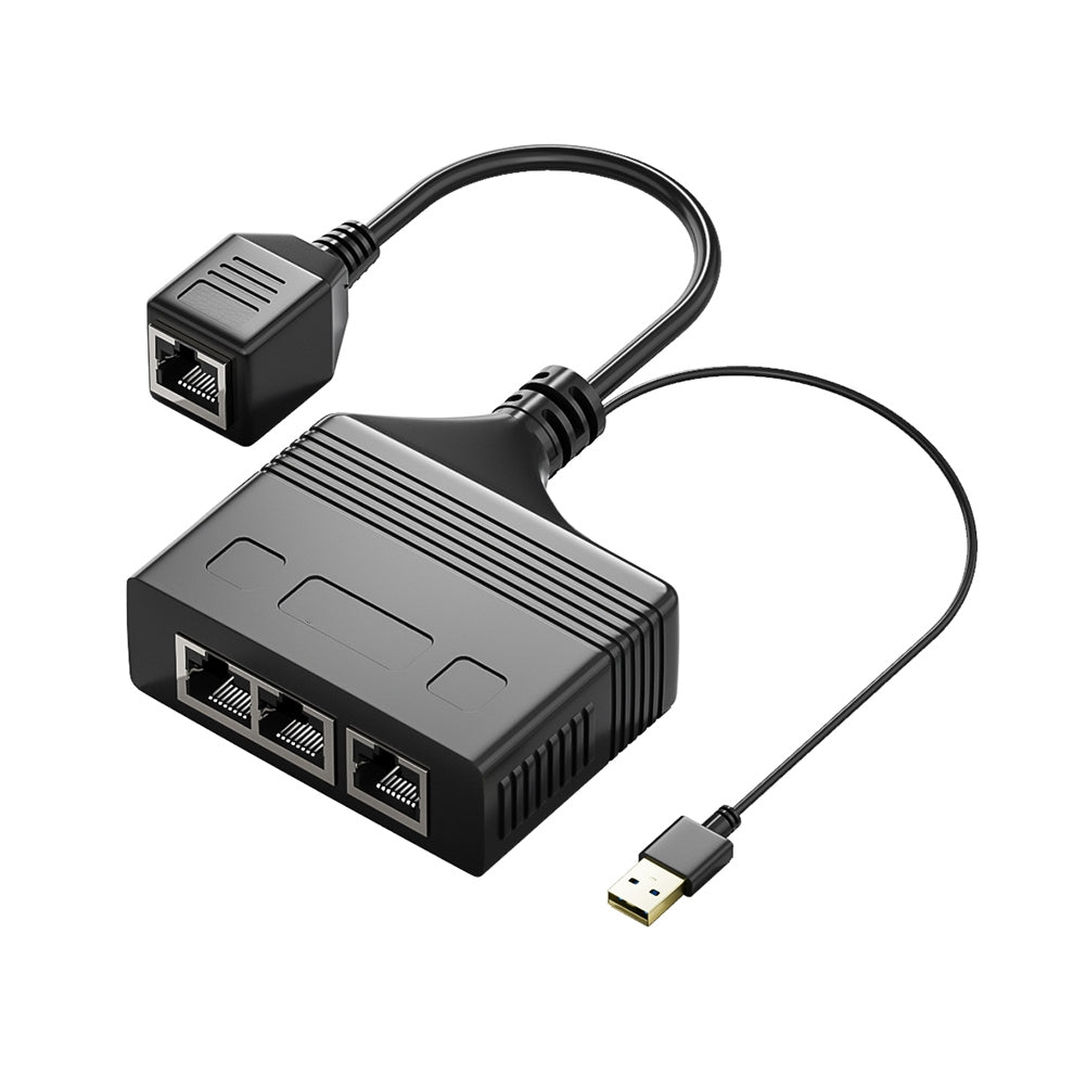 Rj45 Network Splitter Adapter Rj45 Female 1 To 3/1 To 4 100mbps High Speed Internet Splitter USB Powered female 1 to 4